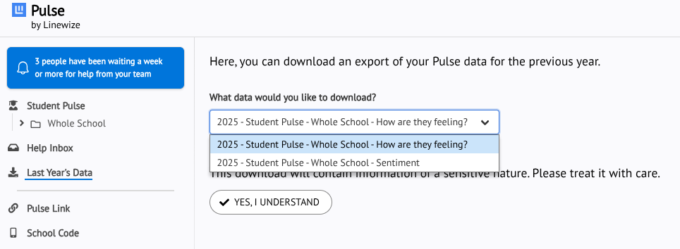 Export Pulse check-in data