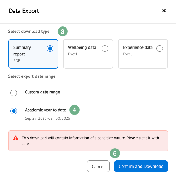 Export Pulse check-in data