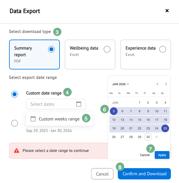 Export Pulse check-in data
