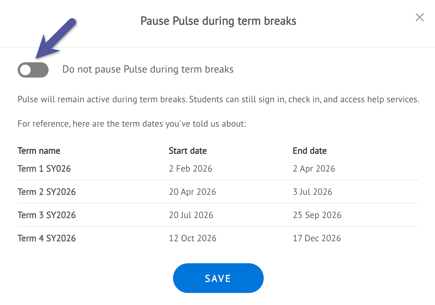 Do not pause pulse